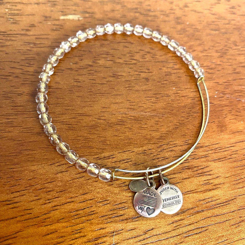 Alex and Ani Devotion Beaded Bracelet Rose Gold Bangle Delicate Adjustable Gift